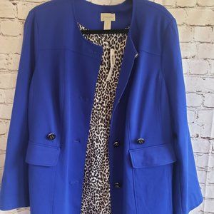 CHICO NWT ROYAL BLUE LONG JACKET SZ 3>>SALE PRICED!!